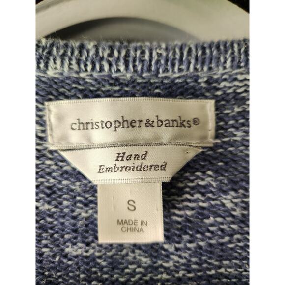 Christopher & Banks Hand Embroidered Christmas Holiday  Sweater Size Small - Picture 7 of 9